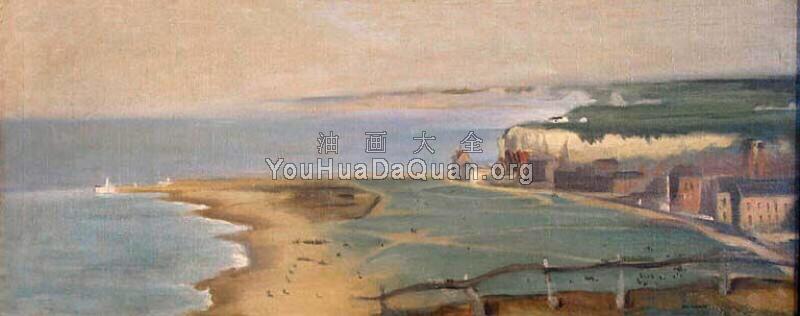 Plage de Dieppe vue depuis la falaise Ouest - 伊娃·冈萨雷斯